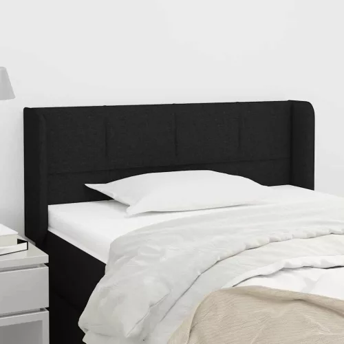 vidaXL fekete szövet fejtámla szárnyakkal 83x16x78/88 cm