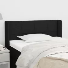vidaXL fekete szövet fejtámla szárnyakkal 93x16x78/88 cm