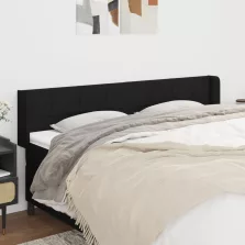 vidaXL fekete szövet fejtámla szárnyakkal 203x16x78/88 cm