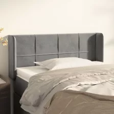 vidaXL világosszürke bársony fejtámla 83x16x78/88 cm
