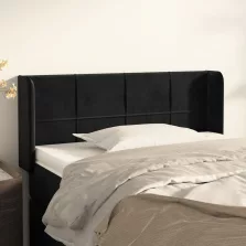 vidaXL fekete bársony fejtámla szárnyakkal 83x16x78/88 cm