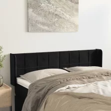  vidaXL fekete bársony fejtámla szárnyakkal 147x16x78/88 cm