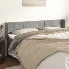   vidaXL világosszürke bársony szárnyas fejtámla 183x16x78/88 cm
