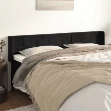 vidaXL fekete bársony szárnyas fejtámla 183x16x78/88 cm