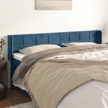   vidaXL sötétkék bársony szárnyas fejtámla 203x16x78/88 cm