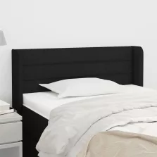 vidaXL fekete szövet fejtámla szárnyakkal 83x16x78/88 cm
