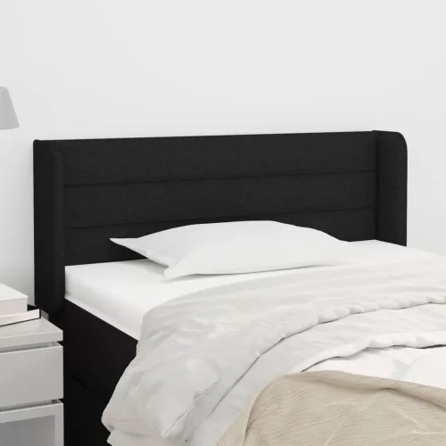 vidaXL fekete szövet fejtámla szárnyakkal 83x16x78/88 cm