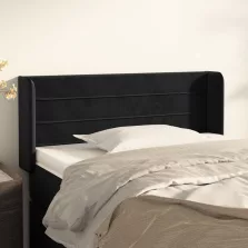   vidaXL fekete bársony fejtámla szárnyakkal 103x16x78/88 cm