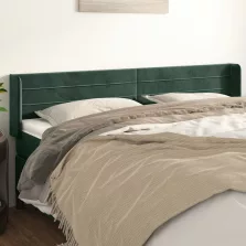   vidaXL sötétzöld bársony szárnyas fejtámla 183x16x78/88 cm