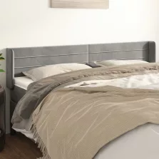   vidaXL világosszürke bársony szárnyas fejtámla 203x16x78/88 cm