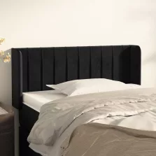   vidaXL fekete bársony fejtámla szárnyakkal 103x16x78/88 cm