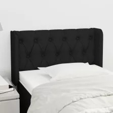 vidaXL fekete szövet fejtámla szárnyakkal 83x16x78/88 cm