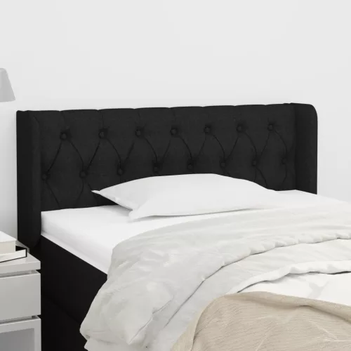 vidaXL fekete szövet fejtámla szárnyakkal 93x16x78/88 cm