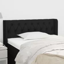 vidaXL fekete szövet fejtámla szárnyakkal 103x16x78/88 cm