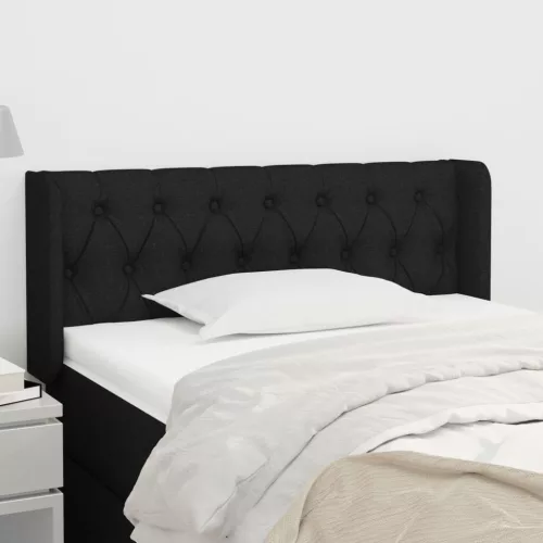vidaXL fekete szövet fejtámla szárnyakkal 103x16x78/88 cm