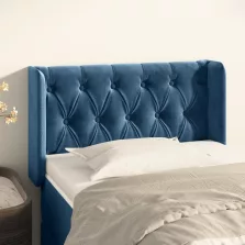   vidaXL sötétkék bársony fejtámla szárnyakkal 83x16x78/88 cm