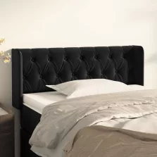   vidaXL fekete bársony fejtámla szárnyakkal 103x16x78/88 cm