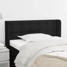 vidaXL fekete szövet fejtámla szárnyakkal 83x16x78/88 cm