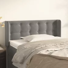   vidaXL világosszürke bársony fejtámla szárnyakkal 83x16x78/88 cm