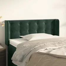   vidaXL sötétzöld bársony fejtámla szárnyakkal 93x16x78/88 cm