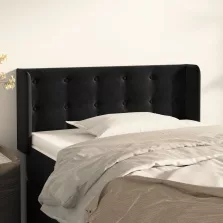   vidaXL fekete bársony fejtámla szárnyakkal 103x16x78/88 cm