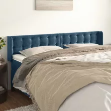   vidaXL sötétkék bársony szárnyas fejtámla 203x16x78/88 cm