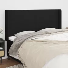   vidaXL fekete szövet fejtámla szárnyakkal 203x16x118/128 cm