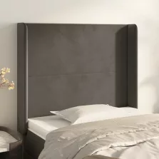   vidaXL sötétszürke bársony fejtámla szárnyakkal 83x16x118/128 cm