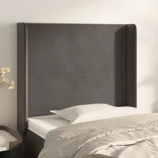   vidaXL sötétszürke bársony fejtámla szárnyakkal 103x16x118/128 cm