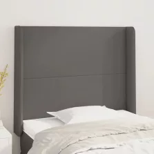  vidaXL szürke műbőr fejtámla szárnyakkal 93x16x118/128 cm