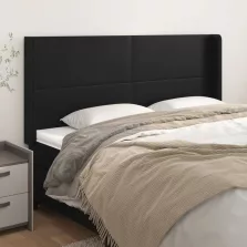   vidaXL fekete műbőr fejtámla szárnyakkal 183x16x118/128 cm