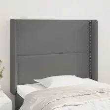   vidaXL szürke műbőr fejtámla szárnyakkal 103x16x118/128 cm