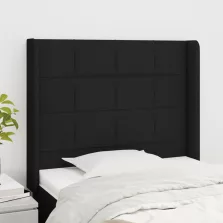   vidaXL fekete szövet fejtámla szárnyakkal 83x16x118/128 cm