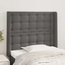   vidaXL szürke műbőr fejtámla szárnyakkal 103x16x118/128 cm