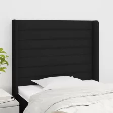   vidaXL fekete szövet fejtámla szárnyakkal 83x16x118/128 cm