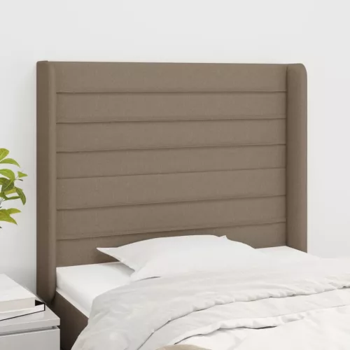 vidaXL tópszínű szövet fejtámla szárnyakkal 93x16x118/128 cm