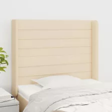   vidaXL krémszínű szövet fejtámla szárnyakkal 103x16x118/128 cm