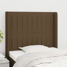   vidaXL sötétbarna szövet fejtámla szárnyakkal 93x16x118/128 cm