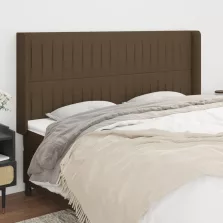   vidaXL sötétbarna szövet fejtámla szárnyakkal 183x16x118/128 cm
