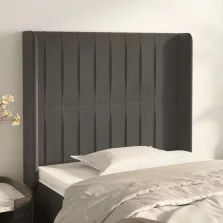   vidaXL sötétszürke bársony fejtámla szárnyakkal 93x16x118/128 cm