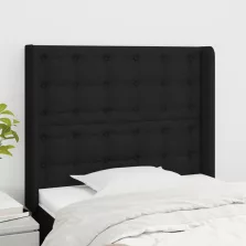   vidaXL fekete szövet fejtámla szárnyakkal 93x16x118/128 cm