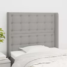   vidaXL világosszürke szövet fejtámla szárnyakkal 103x16x118/128 cm
