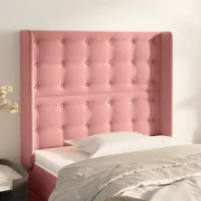   vidaXL rózsaszín bársony fejtámla szárnyakkal 93x23x118/128 cm