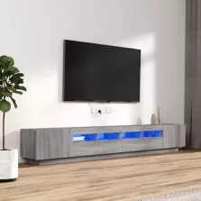   vidaXL 3 részes szürke sonoma színű fa TV-szekrény szett LED-lámpákkal