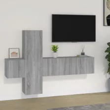   vidaXL 3 részes szürke sonoma színű szerelt fa TV-szekrényszett
