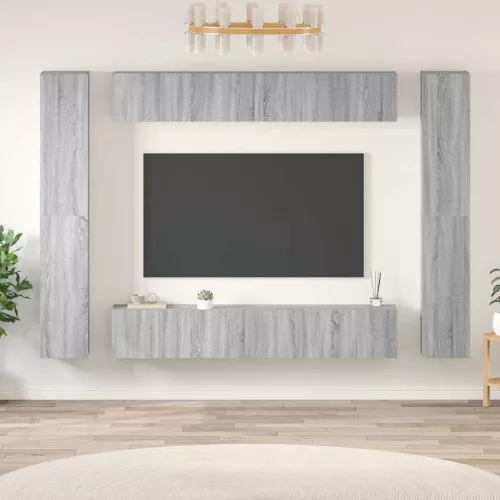vidaXL 10 részes szürke sonoma színű szerelt fa TV-szekrényszett