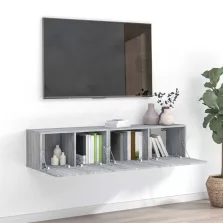   vidaXL 2 részes szürke sonoma színű szerelt fa TV-szekrényszett