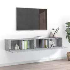   vidaXL 2 részes szürke sonoma színű szerelt fa TV-szekrényszett