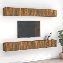   vidaXL 8 db füstös tölgy színű szerelt fa TV-szekrény 60 x 30 x 30 cm