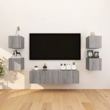   vidaXL 8 db szürke sonoma színű fali TV-szekrény 30,5 x 30 x 30 cm